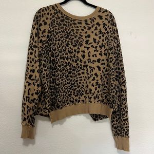 Current/Elliott open back Leopard Print sweatshirt-Size 3(L)